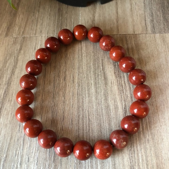 Redstone Natural Stone Beads Stretchable Bracelet 7" - 8mm Beads Best Gift - Picture 2 of 2